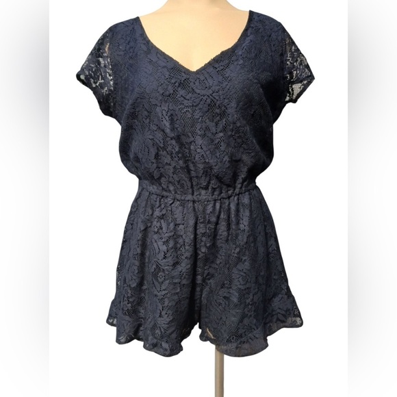 Abercrombie & Fitch Pants - Abercrombie & Fitch Navy Lace Jumpsuit